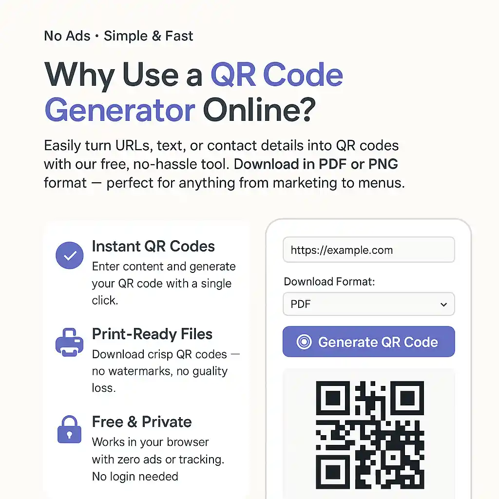 Illustration showing how a QR code is created and downloaded